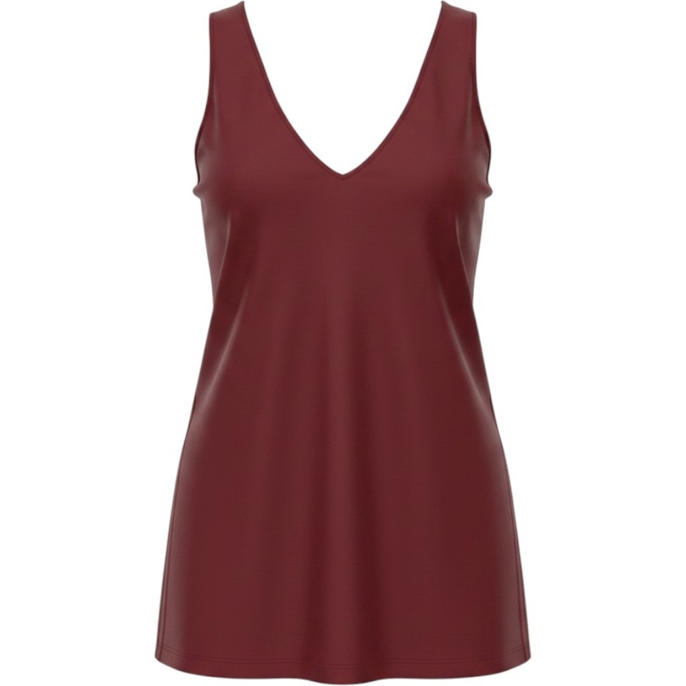 Brunello Cucinelli Burgundy Red Silk Blend V-Neck Tank Top Sleeveless Shirt M